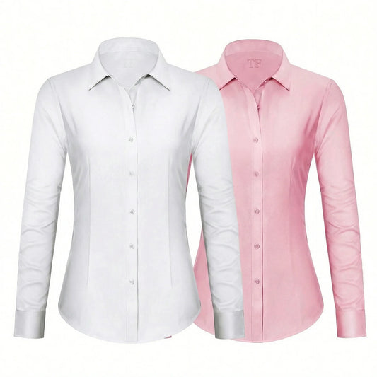 Stain & Wrinkle Resistant Button‑Down Shirt (2‑Pack)